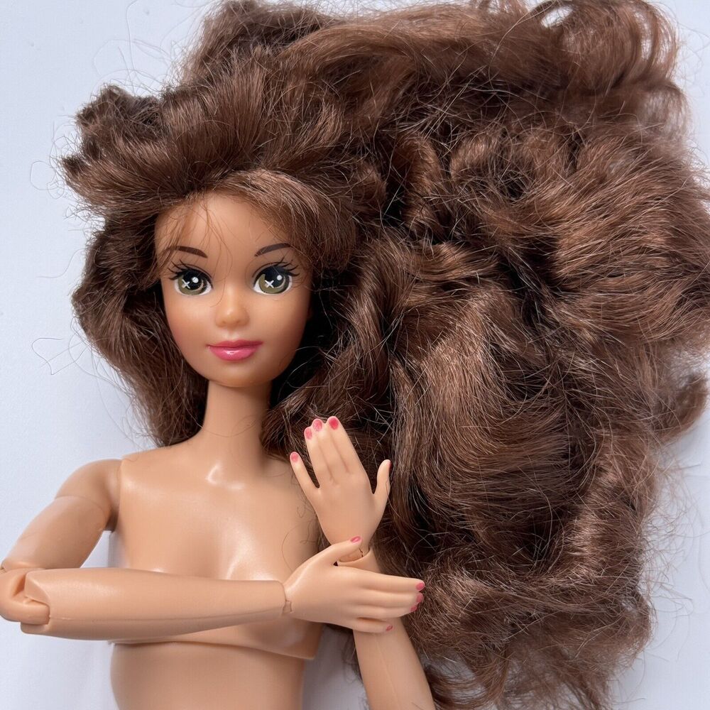 90s Belle Disney Beauty Beast Barbie Brunette MTM Jointed Articulated Vintage